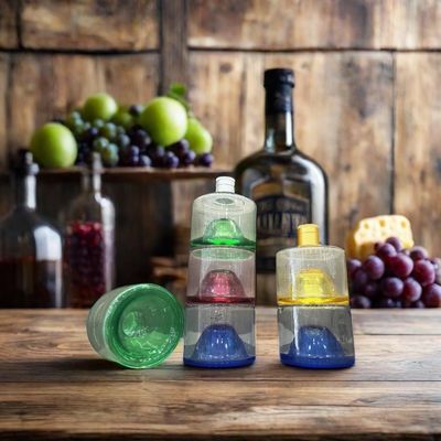 250ml 375ml Round Stackable Glass Bottle for Beverage Vodka Whiskey Wine Mini Cute Gin