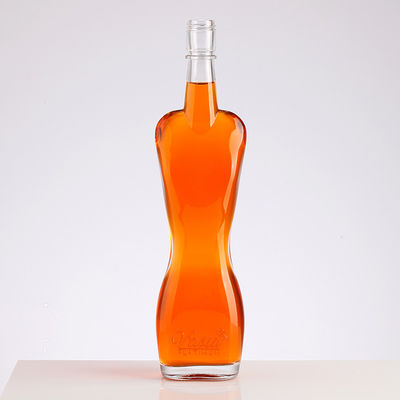 Glass Collar 500ml 50cl Woman Body Shape Whisky Spirits Rum Bottle with Tamper Evident Cap