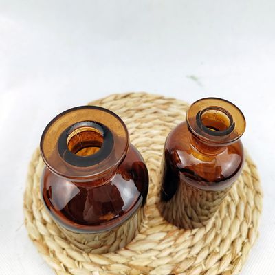 Clear Glass Collar 100ml 150ml Empty Luxury Round Amber Reed Diffuser Bottle for Liquor