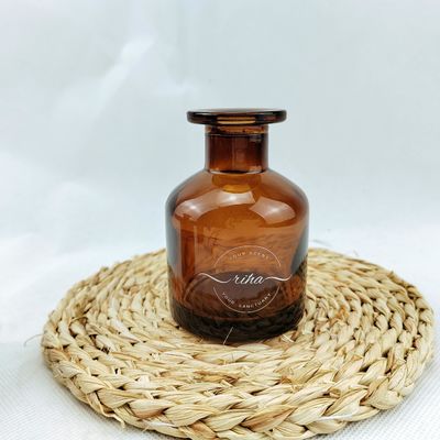 Clear Glass Collar 100ml 150ml Empty Luxury Round Amber Reed Diffuser Bottle for Liquor