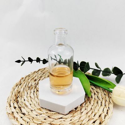 Glass Wine Bottle with Cork 100ml Round Shape Transparent Clear Body Material Glass
