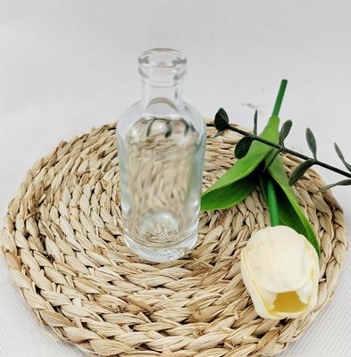Glass Wine Bottle with Cork 100ml Round Shape Transparent Clear Body Material Glass