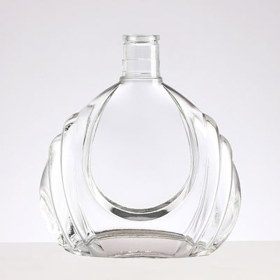 Transparent Brandy Bottle 750ml Drop Shape with Customized Logo and Label Printing
