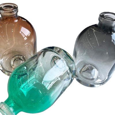 250ml 375ml 500ml Thick Bottom Glass Whiskey Bottle with Customized Clear Round Design
