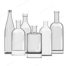 Customization Clear Glass Vodka Whiskey Gine Bottles with Lid Collar Material Provided