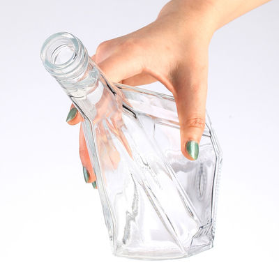 Super Flint 70cl Unique Rhombus Shape Glass Bottle Ideal of Brandy Liquor Whisky 750ml