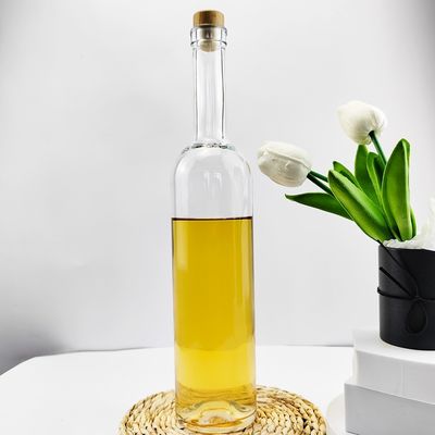 Glass Products Slim Wine Bottle with Cork and Collar Material Made in Shandong