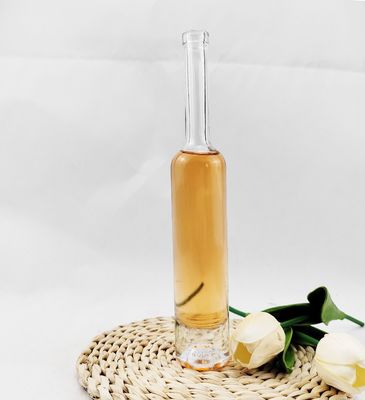Glass Body Material Cork Cap 375ml Long Neck Wine Bottle for Frosted Slim Beverage