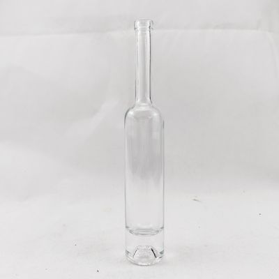 Glass Body Material Cork Cap 375ml Long Neck Wine Bottle for Frosted Slim Beverage