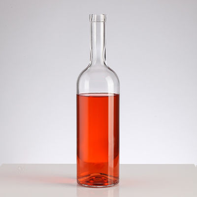 Transparent Glass Bottle 750ml Red Wine Bottle with Cork Sealing Type Made