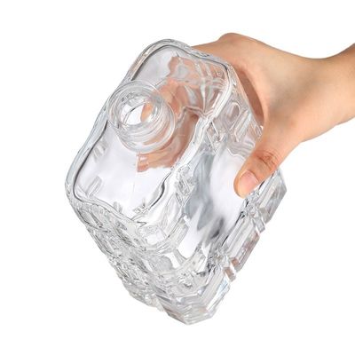 Industrial Glass Collar Square Bottle for Whisky and Wine Lovers The Perfect Choice