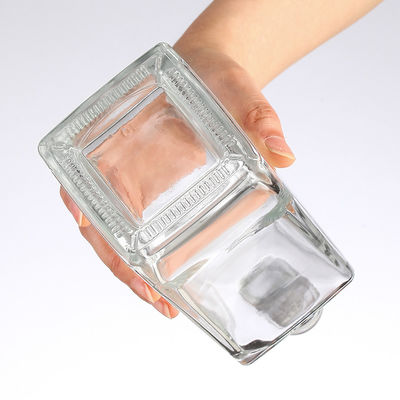 Transparent Square Glass Wine Bottles European Vodka Bottles 700mL Glass Collar SCREW CAP
