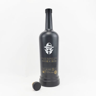 Industrial Beverage Hot Stamping Shandong Cork Cap Glass 750ml Black Beer Bottle GY