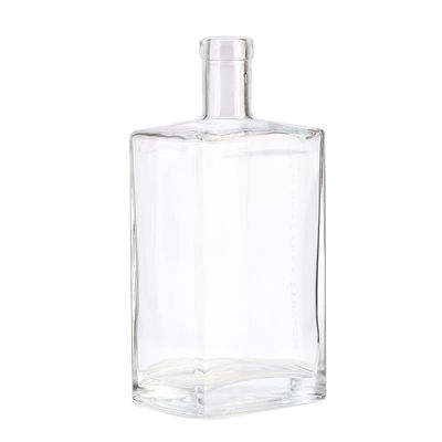 Customized Clear Glass Flat Square Wine Bottle for Medicinal Liquor OEM/ODM Welcome