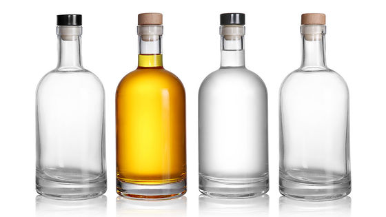 250ml Round Clear Frosted Glass Bottle with Cork Stopper Clients' Specific Requirements