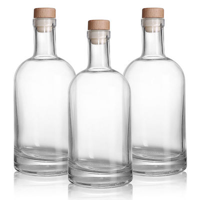 250ml Round Clear Frosted Glass Bottle with Cork Stopper Clients' Specific Requirements