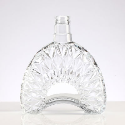 Hot Stamping Surface Handling 500 ml Glass Bottle for Whisky Drinks in Clear Design
