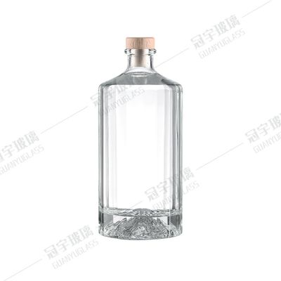 Acceptable Customer's Logo Creative Clear Wine Bottle Short Neck Liquor Wine Glass Bottle