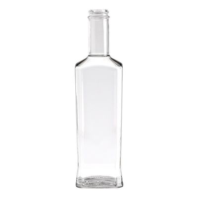 Customized Logo 500ml Square Flat Glass Bottle for Liquor/Spirits/Vodka/Whisky/Rum/Brandy