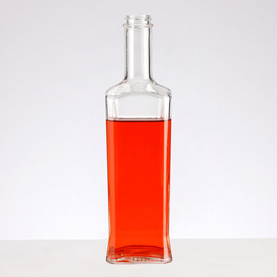 Customized Logo 500ml Square Flat Glass Bottle for Liquor/Spirits/Vodka/Whisky/Rum/Brandy
