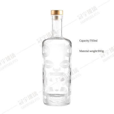 Base Material Whole Bottle Vodka and Brandy Glass Bottle with Screen Printing