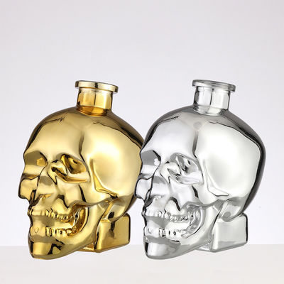 Creative Design 750ml Creative Skull Bottle Liquor Glass Unique Whiskey Bottle for Wine