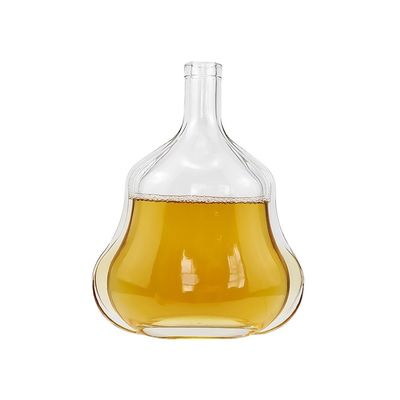 1000ML Gourd Shape Spirits Brandy Glass Bottle with Stopper Clear and Unique Design
