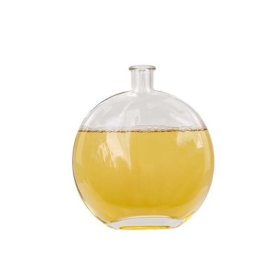 Glass Bottle With Cork 500ML Round Clear XO Brandy Rum Bottle Acceptable Customer's Logo