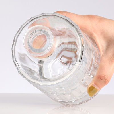 Clear Glass Collar Material 700ml/750ml/1000ml Beverage Liquor Round Empty Rum Bottle