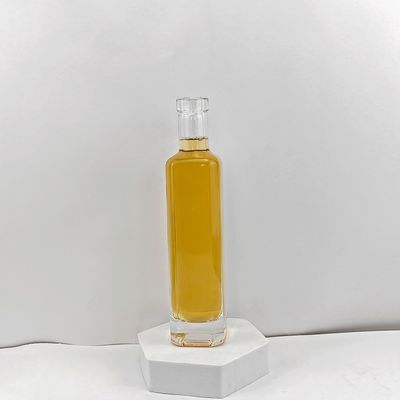 Glass Products Slim Rectangular Wine Bottle with Cork Stopper 200ml 375ml 500ml 750ml