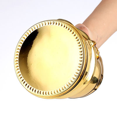 Top Collar Material Glass Gold Plated Human Face Shape Bottle for Brandy Tequila Rum