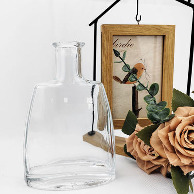 500ml Clear Flat Round Empty Whiskey Spirit Tequila Vodka Brandy Glass with Stopper