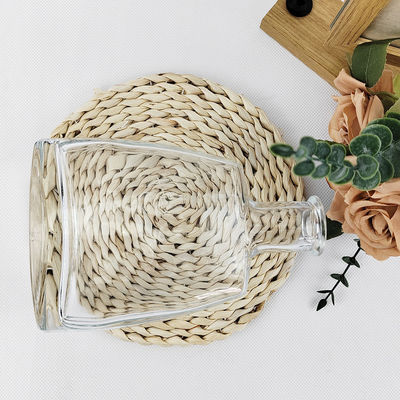 500ml Clear Flat Round Empty Whiskey Spirit Tequila Vodka Brandy Glass with Stopper
