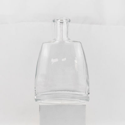 500ml Clear Flat Round Empty Whiskey Spirit Tequila Vodka Brandy Glass with Stopper
