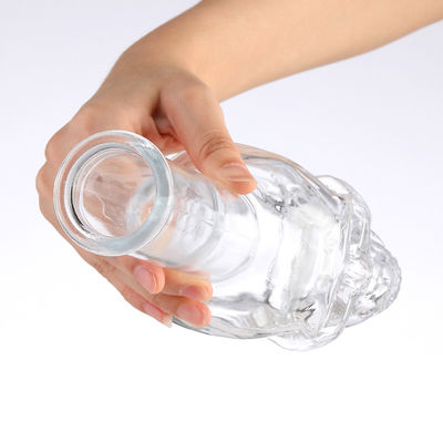 Glass Collar 300ml/500ml Longneck Skull Wine Bottle for Decorative in Colors Request