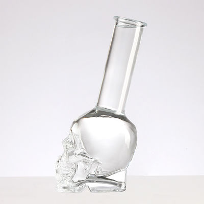 Glass Collar 300ml/500ml Longneck Skull Wine Bottle for Decorative in Colors Request