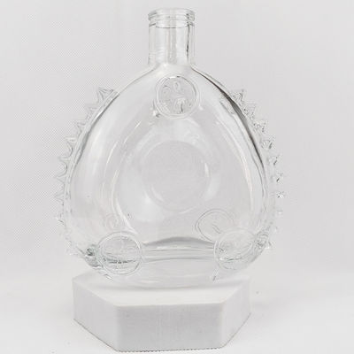 Special Craftsmanship Brandy Bottle Unique Flat Round Design with Crystal Flower Shape