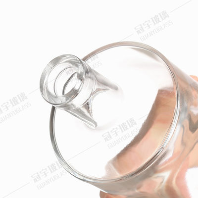 Acid Etch Surface Handling Custom Size Accepted Transparent Glass Bottle for Vodka Spirits