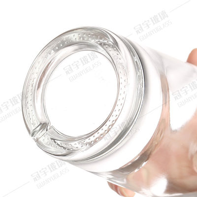 Acid Etch Surface Handling Custom Size Accepted Transparent Glass Bottle for Vodka Spirits