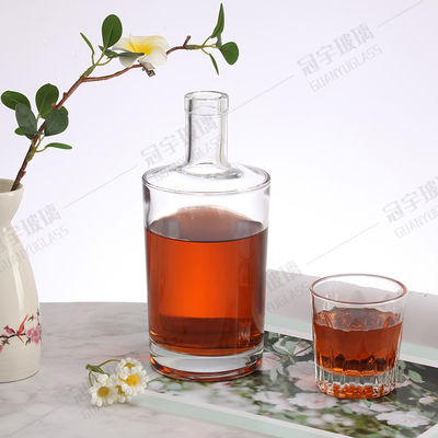 Acid Etch Surface Handling Custom Size Accepted Transparent Glass Bottle for Vodka Spirits