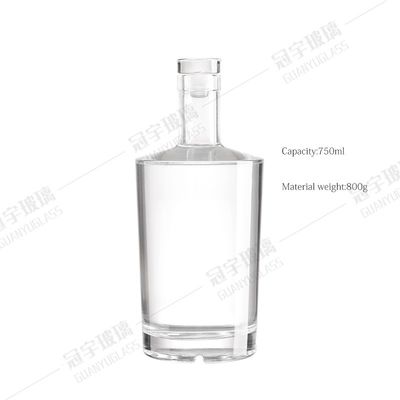 Acid Etch Surface Handling Custom Size Accepted Transparent Glass Bottle for Vodka Spirits