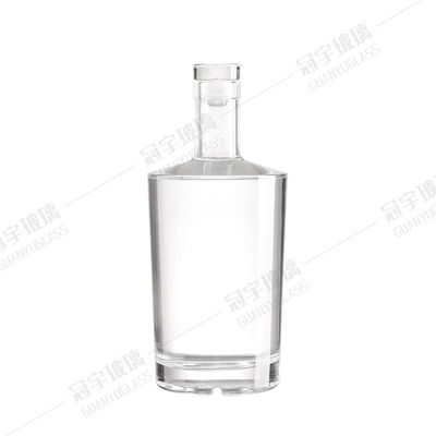 Acid Etch Surface Handling Custom Size Accepted Transparent Glass Bottle for Vodka Spirits
