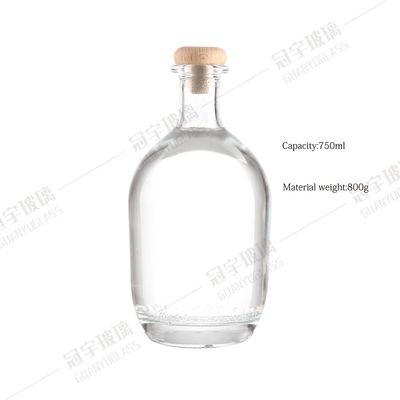 Acceptable Customer's Logo Glass Products 500ml 750ml Empty Alcohol Bottle with Cork