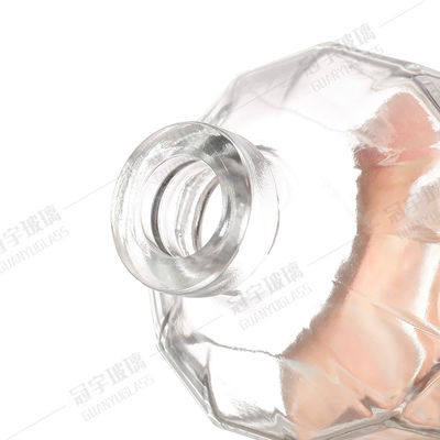 Customized Long Neck Wine Clear Glass Bottle 700ml 750ml with Clear Cork Clear