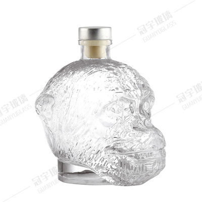 400ml/750ml Skull Glass Wine Bottle with Cork Decorative Collar Material