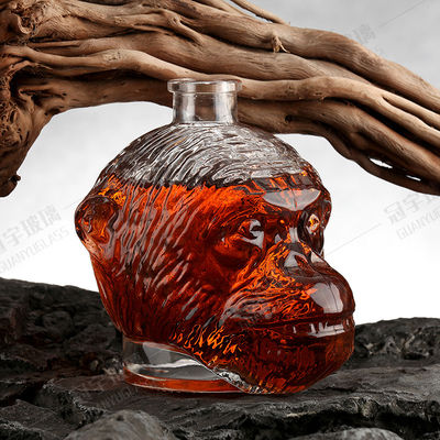 400ml/750ml Skull Glass Wine Bottle with Cork Decorative Collar Material