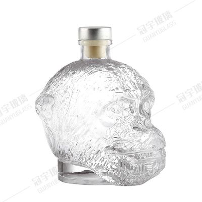 400ml/750ml Skull Glass Wine Bottle with Cork Decorative Collar Material