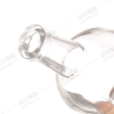 Glass Products Clear Round Brandy Gin Rum Vodka Tequila Liquor Bottle with Cork Stopper