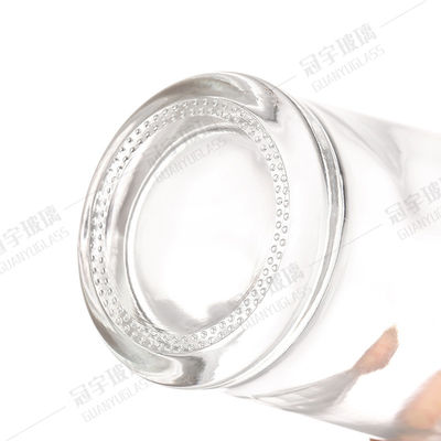 Glass Products Clear Round Brandy Gin Rum Vodka Tequila Liquor Bottle with Cork Stopper