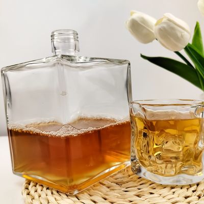 Freely Collar Material Glass 550ml 750ml Whisky Empty Whiskey Bottle for Manufacture